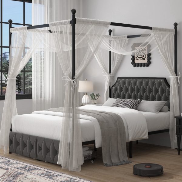 Homfa-Full-Upholstered-Canopy-Bed-Frame-with-Drawer-Modern-Platform-Bed-with-Button-Tufted-Headboard-Canopy-Bed-Curtain-Not-Included-Dark-Gray_80aae534-ff56-4ef4-bf5c-f142314ab4fd.1dad3180755dfa2d519a5a9c34cfb9bc.jpg