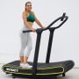IN10CT Manual Curved Exercise Treadmill, Black and Yellow - Image 1