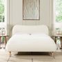 Roman Curved Headboard Upholstered Platform Bed Queen Ivory White Boucle - Image 1