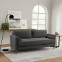 Studio Living Lorelei Mid-Century Modern Cushion Back Upholstered Sofa, Heather Gray Fabric - Image 1