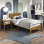 P'kolino Reeded Wood Twin Bed Frame with Headboard- Solid Wood, Natural Oak, for Kids, Teens - Image 1