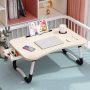 PHANCIR Foldable Lap Desk, 23.6 Inch Portable Wood Laptop Desk Table Workspace Office Organizer Bed Sofa Tray with Slots/Cup Holder/Drawer, Anti-Slip for Reading Writing Eating Watching, Walnut - Image 1