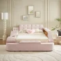 Multifunctional King Bed Frame,Smart Bed with Massage Recliner on Right Speaker/Storage Drawers,Adjustable Leather Up Headboard - Image 1