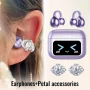Choice HYUNDAI M100 ENC Ear Clip LED Digital Display Earphones Wireless Bluetooth Headphones Noise Cancelling Touch Control - Purple Petal - Image 1