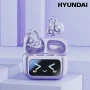 Choice HYUNDAI M100 ENC Ear Clip LED Digital Display Earphones Wireless Bluetooth Headphones Noise Cancelling Touch Control - Purple - Image 1