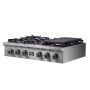 Forno Appliances - 36 in. Wide 6 Burner FORNO ALTA QUALITA PRO-STYLE GAS RANGETOP - Silver - Image 2