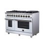 Forno Appliances - 48 in. Wide 8 Burner Massimo 6.58 Cu. Ft. Freestanding True Convection Gas Range with Air Fryer Kit - Image 2