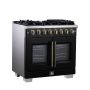 Forno Appliances - 36 in. Wide 6 Burner Capriasca 5.36 Cu. Ft. Dual Fuel Freestanding Range with French Door Design - Black - Image 4
