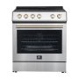Forno Appliances - 30 in. Wide 4 Elements Leonardo Espresso 5.0 cu. ft. Slide-In Oven Electric Convection Range in Stainless-Steel - Stainless Steel - Image 1