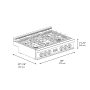 ZLINE - 36 in. Classic Gas Rangetop with 6 Burners and Porcelain Cooktop in Satin Stainless Steel - Stainless Steel - Image 2