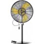 4400 CFM 20 in. Outdoor Misting Fan in Yellow Pedestal Standing Base with IP44 Enclosed Motor, 180° Tilted Head - Image 1
