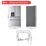 LG - 36-in Wide Standard-Depth MAX 28.6 Cu. Ft. 4-Door French Door Smart Refrigerator with Full Convert Drawer - PrintProof Stainless Steel Look - Image 3
