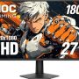 AOC - 27G50F2 27" IPS Panel, LED, FHD, G-Sync Compatible, 180hz Gaming Monitor - Black - Image 1