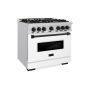 ZLINE - 36 in. Wide 6 Burner 5.2 cu. ft. Autograph Classic Dual Fuel Freestanding Range with Black Accents - Black - Image 2