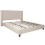 Black King Platform Bed Beige - Image 1