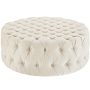 Beige Amour Upholstered Fabric Ottoman - Image 1