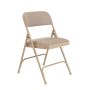 Beige Fabric Padded Seat Stackable Folding Chair (Set of 4) - Image 1