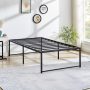 Platform Bed Frame, Black Metal Bed Frames, Twin size 14.2 in. H, No Box Spring Needed Platform Bed with Duty Steel Slat - Image 1