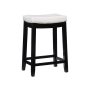 Concord 26.5 in. Black Backless Wood Counter Stool with Faux Leather Seat - Image 1