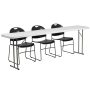 96 in. Black Plastic Tabletop Plastic Seat Folding Table and Chair Set - Image 1