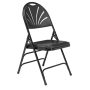 Blue Plastic Seat with Fan Back Stackable Outdoor Safe Folding Chair (Set of 4) - Image 1