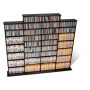 Black 4-Column Tall Cabinet, Storage Cabinet, CD Storage Cabinet, DVD Storage Cabinet with 14-Adjustable Shelves - Image 1