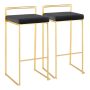 Fuji Gold and Black Stackable Bar Stool (Set of 2) - Image 1