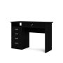 43 in. Rectangular Black Woodgrain 5 Drawer Writing Desk with Locking Feature - Image 1