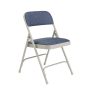 Blue/Grey Fabric Padded Seat Stackable Folding Chair (Set of 4) - Image 1