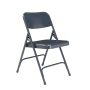 200 Series Black Premium All-Steel Double Hinge Folding Chair (4-Pack) - Blue - Image 1