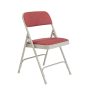 Burgundy Fabric Padded Seat Stackable Folding Chair (Set of 4) - Image 1