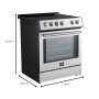 Forno Appliances - 30 in. Wide 4 Elements Leonardo Espresso 5.0 cu. ft. Slide-In Oven Electric Convection Range in Stainless-Steel - Stainless Steel - Image 2