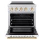 ZLINE - 30 in. Wide 4 Elements Autograph 4.2 cu. ft. Paramount Freestanding Induction Range with Gold Accents with White Door - Matte White - Image 2