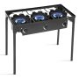 Portable Propane 225,000-BTU 3 Burner Gas Cooker Outdoor Camp Stove BBQ Roaster - Image 1