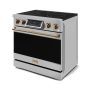 36 in. Wide 5 Elements Gordon Ramsay Series by Thor Kitchen 6.0 Cu. Ft Freestanding Electric Range with Bronze Hardware - Stainless Steel - Image 2