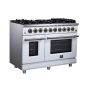 Forno Appliances - 48 in. Wide 8 Burner Massimo 6.58 Cu. Ft. Freestanding True Convection Gas Range with Air Fryer Kit - Image 4