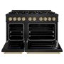 ZLINE - 48 in. Wide 8 Burner Autograph Classic Dual Fuel Freestanding Black Stainless Range w/ Bronze Accents - Black Stainless Steel - Image 2