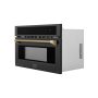 ZLINE - Autograph 30 in. 1.6 cu ft. Built-in Convection Microwave Oven in Black Stainless and Champagne Bronze Helix Handle - Black Stainless Steel - Image 4