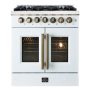 Forno Appliances - 30 in. Wide 5 Burner Galiano 4.32 Cu. Ft. Freestanding Dual Fuel True Convection Range - White - Image 1