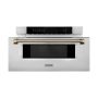 ZLINE - Autograph 30 in. 1.2 cu. ft. Built-in Microwave Drawer and Champagne Bronze Helix Handle - Stainless Steel - Image 2
