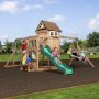Backyard Discovery Montpelier Cedar Wood Swing Set with Wave Slide, Clubhouse, Monkey Bars, and Picnic Area - Image 1