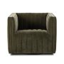 Brandt Upholstered Swivel Armchair in Amici Moss Polyester - Image 1