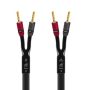 AudioQuest - Rocket 11 10' Speaker Cable with Banana > Banana SureGrip 300 Connectors - Black/Gray Stripes - Image 1