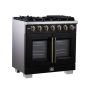 Forno Appliances - 36 in. Wide 6 Burner Capriasca 5.36 Cu. Ft. Freestanding Gas Convection Range with French Doors and Rotisserie Air Fryer - Black - Image 4