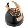 Viking 2.6 Quart Whistling Tea Kettle with 3-Ply Base, Black & Copper - Image 2