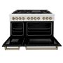 ZLINE - 48 in. Wide 7 Burner Autograph Legacy Dual Fuel Freestanding Range in Satin Steel w/ Black & Bronze Accents - Black Matte - Image 2