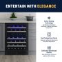 NewAir - 24” Built-in 46 Bottle Dual Zone Compressor Wine Cooler with Beechwood Shelves - Black Stainless Steel - Image 3