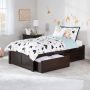 Concord Walnut King Platform Bed with Flat Panel Foot Board and 2-Urban Bed Drawers - Image 1