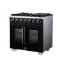 Forno Appliances - 36 in. Wide 6 Burner Capriasca 5.36 Cu. Ft. Freestanding Gas Convection Range with French Doors and Rotisserie Air Fryer - Black - Image 2