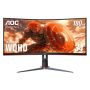 AOC - CU34G2XP 34" VA Curved Gaming Monitor, WQHD (3440x1440), 180Hz, 1ms, Freesync, HDR 400 - Black/Silver/Red - Image 1